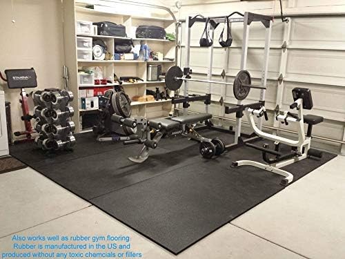 American Floor Tiles - Heavy Duty Stall Tiles - Stable/Horse Tiles - Thick, Durable Rubber Flooring Solid Black 14' x 20' Set 1/2" Thick (70 Tiles Total)