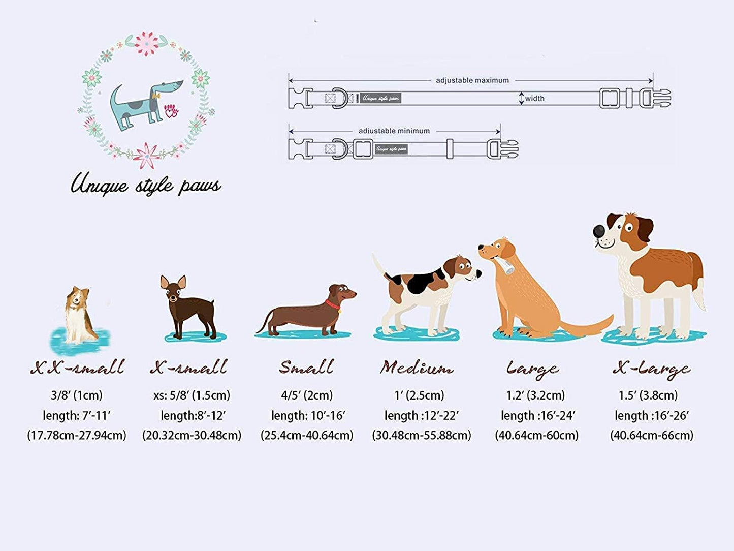 Unique Style Paws Thanksgiving Day Dog Collar with Bow Blue Turkey Cotton Puppy Collars for Small Medium Large Dogs
