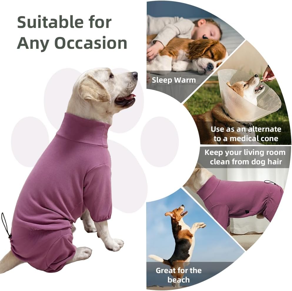 Dog Pyjamas PJS Sweater Clothes and Home Clothing Suitable for Medium to Large Breeds of Dogs, Dog Neutering Suits, Extra-Large Stretch Fabric, Four-Legged Clothes(Thickened Red, 4XL)