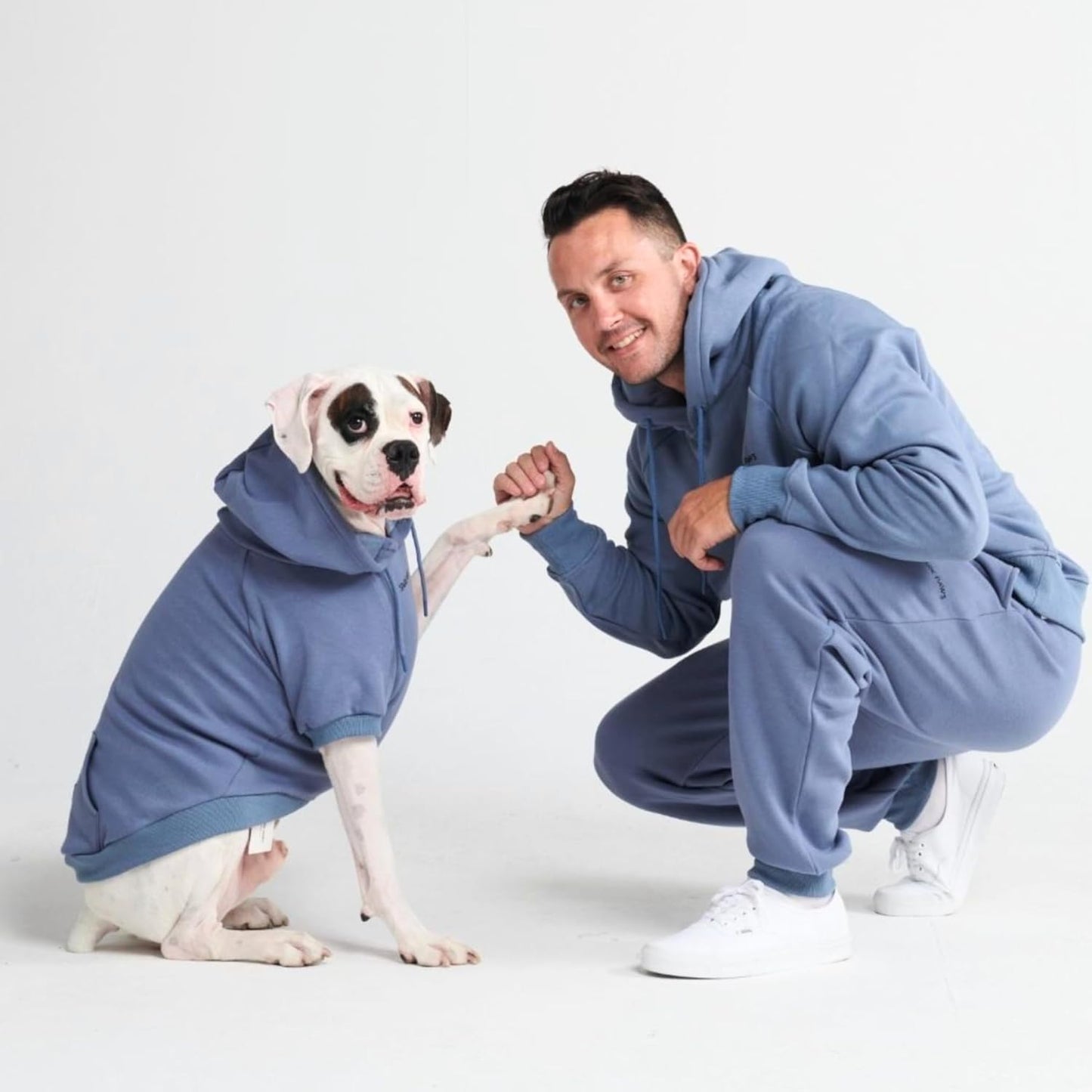 Spark Paws Dog Hoodie – Premium Dog Sweater for Small, Medium, and Large Dogs | Warm Outfits for French Bulldogs, Pitbull, Puppy, Winter Jacket Alternative - Slate Blue - 2XL