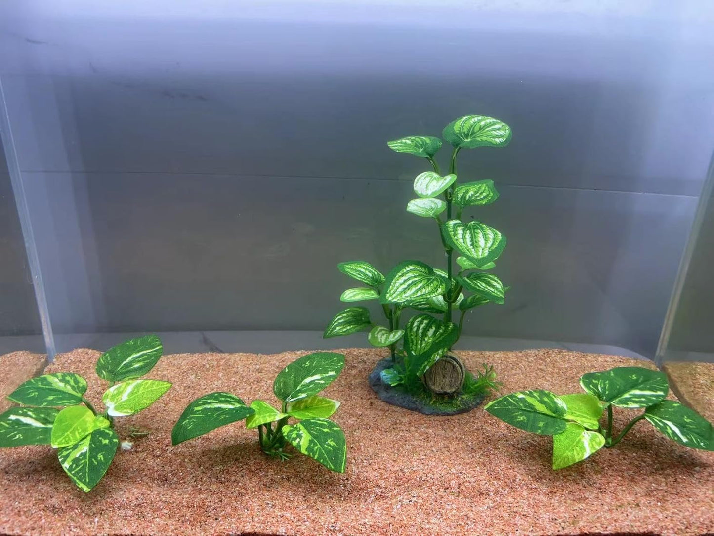 EDGCTYU Aquarium Silk Plants for Betta Fish Tank, Aquarium Plant Aquatic Water Grass Foreground Decor,Fish Tank Decorations(4PCS Green Grasses)
