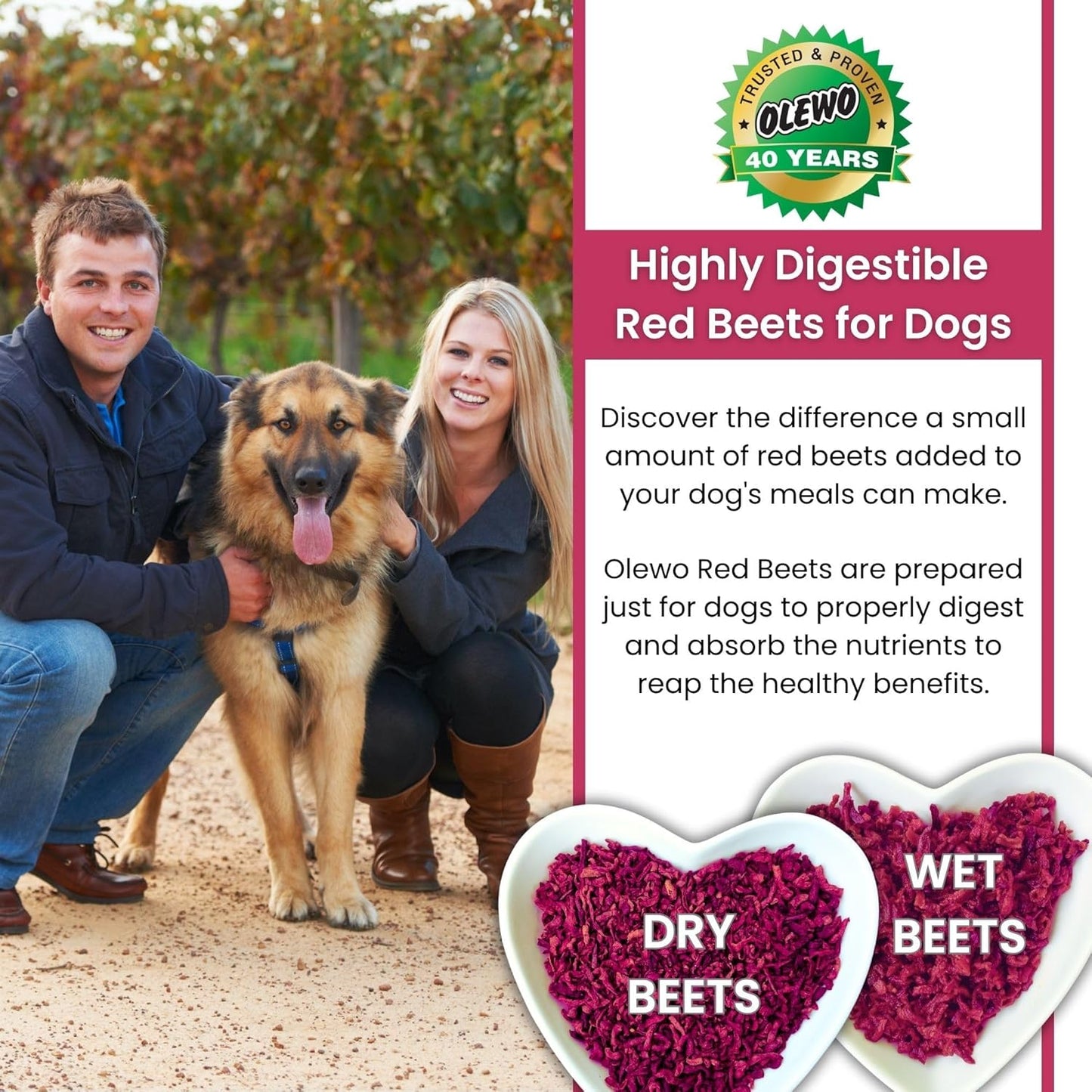 Olewo Starter Bundle Original Carrots & Red Beets - Fiber for Dogs, Digestive Dog Food Topper, Natural Anti Itch, Whole Food Dog Multivitamin - 1lb Each (2lbs Total)