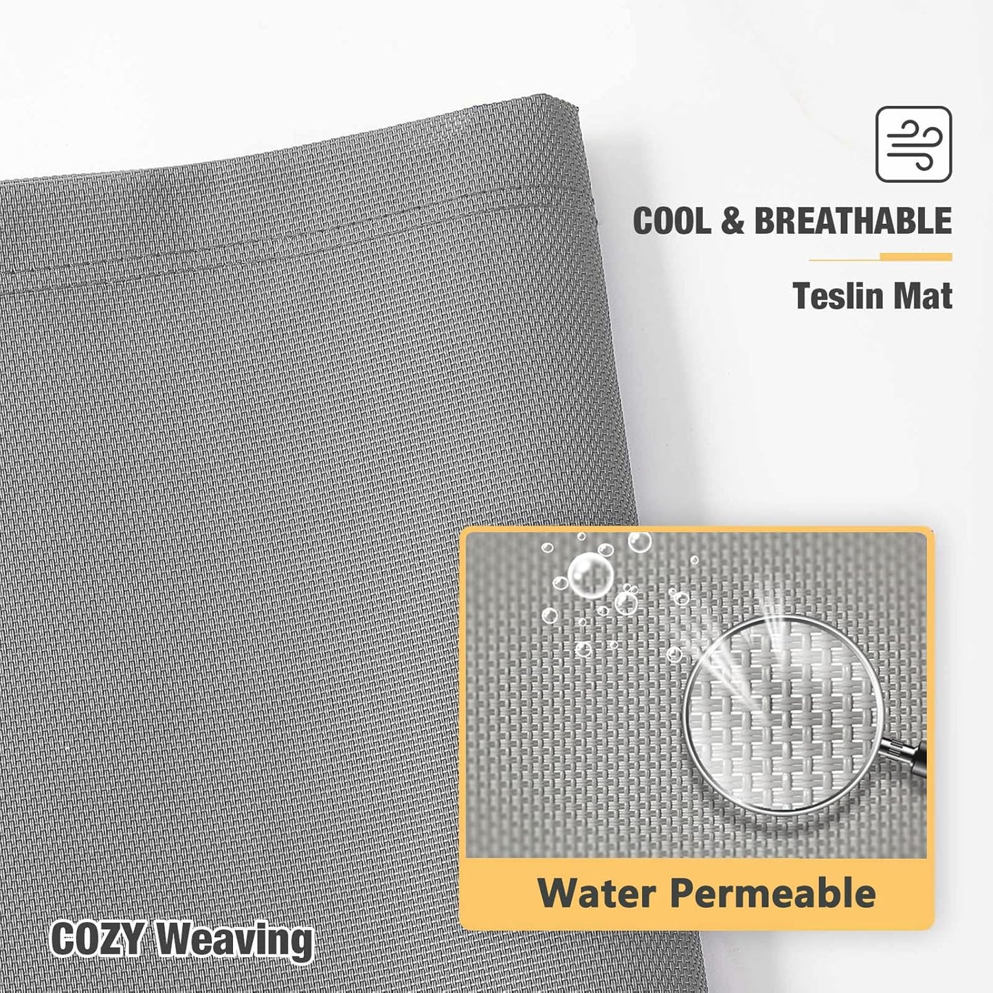 Veehoo Chew Proof Elevated Dog Bed - Cooling Raised Pet Cot - Silver Aluminum Frame and Durable Textilene Mesh Fabric, Unique Designed No-Slip Feet for Indoor or Outdoor Use, Grey, X-Large, CWC2003