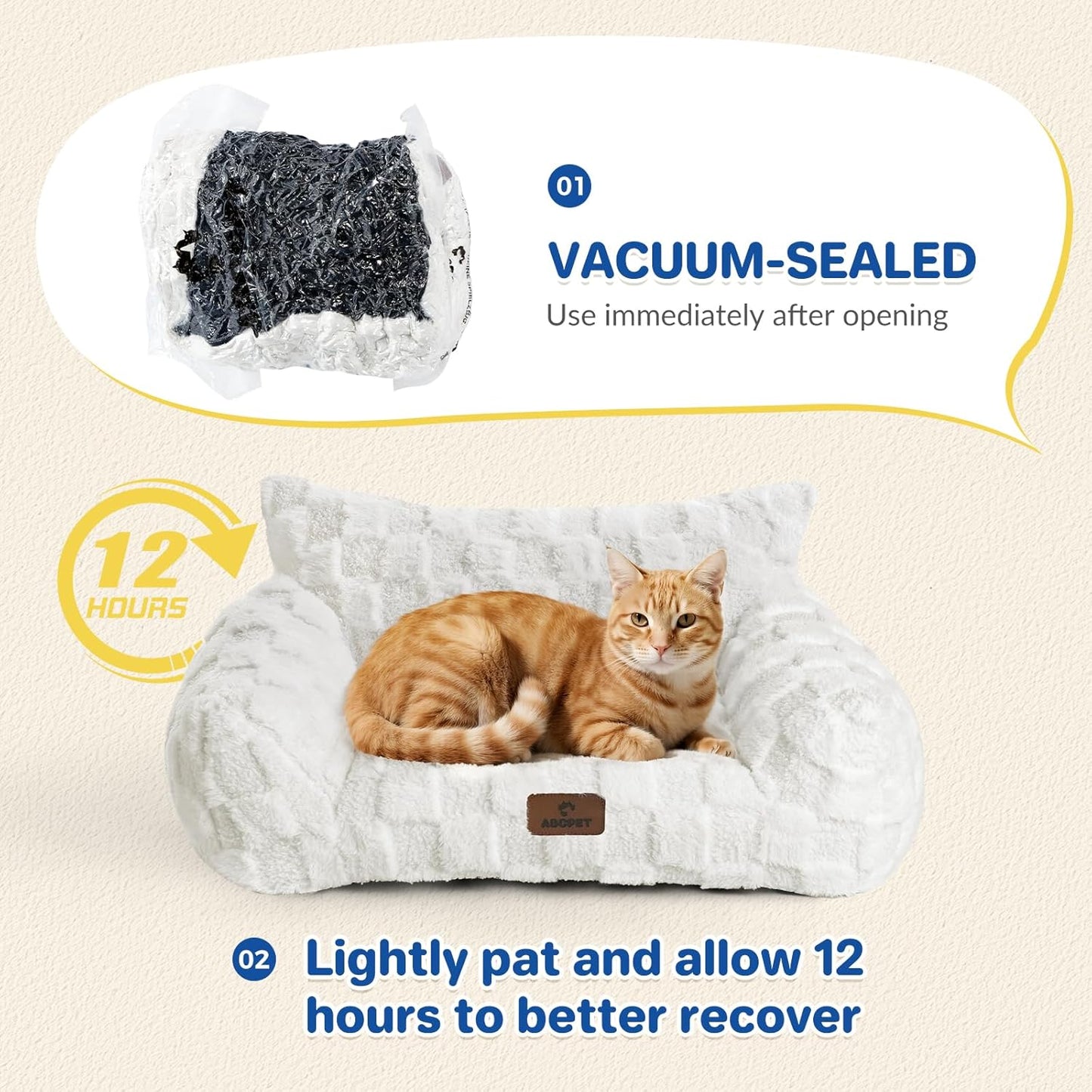 Cat Bed Cat Couch for Puppy and Kitten, Fluffy Pet Sofas Medium Dog Sofa Bed, Supportive Cats Sofa for Indoor Cats, Washable Cover & Non-Slip, 32 inch, Grey