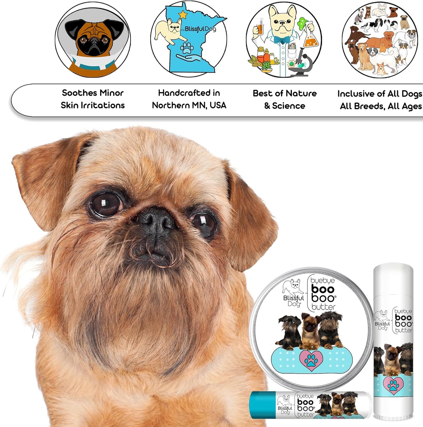 The Blissful Dog Brussels Griffon Boo Boo Butter, 16 oz.
