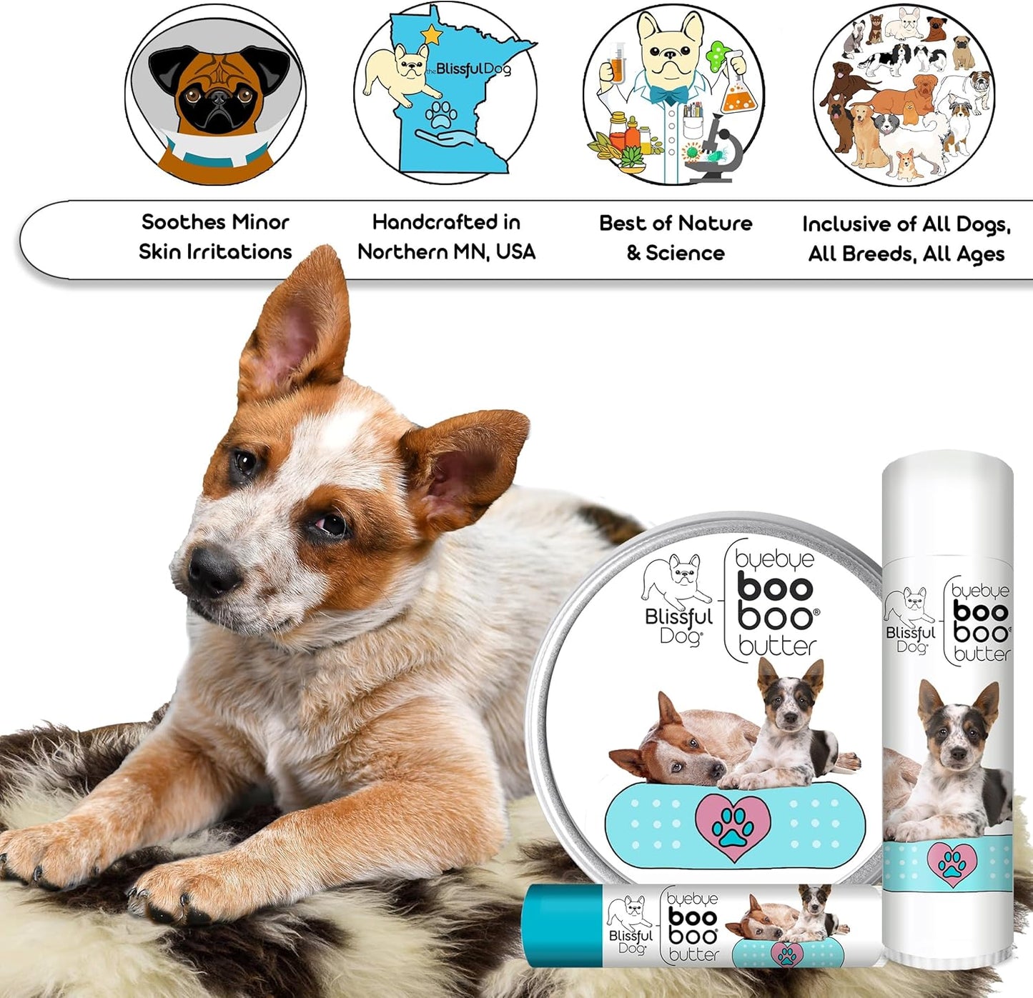 The Blissful Dog .50 oz Tube AUSTRAILIAN Cattle Dog Booboo Butter