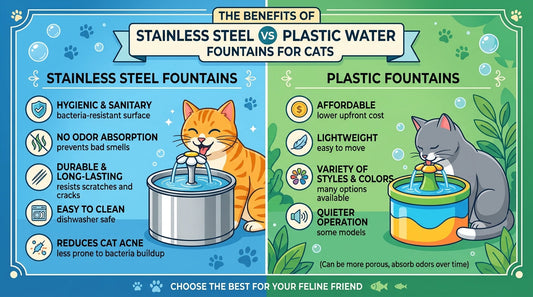 The Benefits of Stainless Steel vs Plastic Water Fountains for Cats