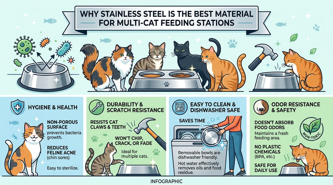 Why Stainless Steel is the Best Material for Multi-Cat Feeding Stations