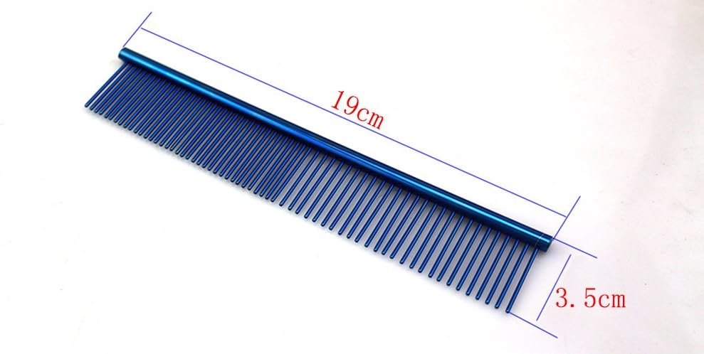 ZoCr Stainless Steel Pet Comb for Dogs Cats, Pet Grooming Comb with Different Spaced Rounded Teeth (Black)