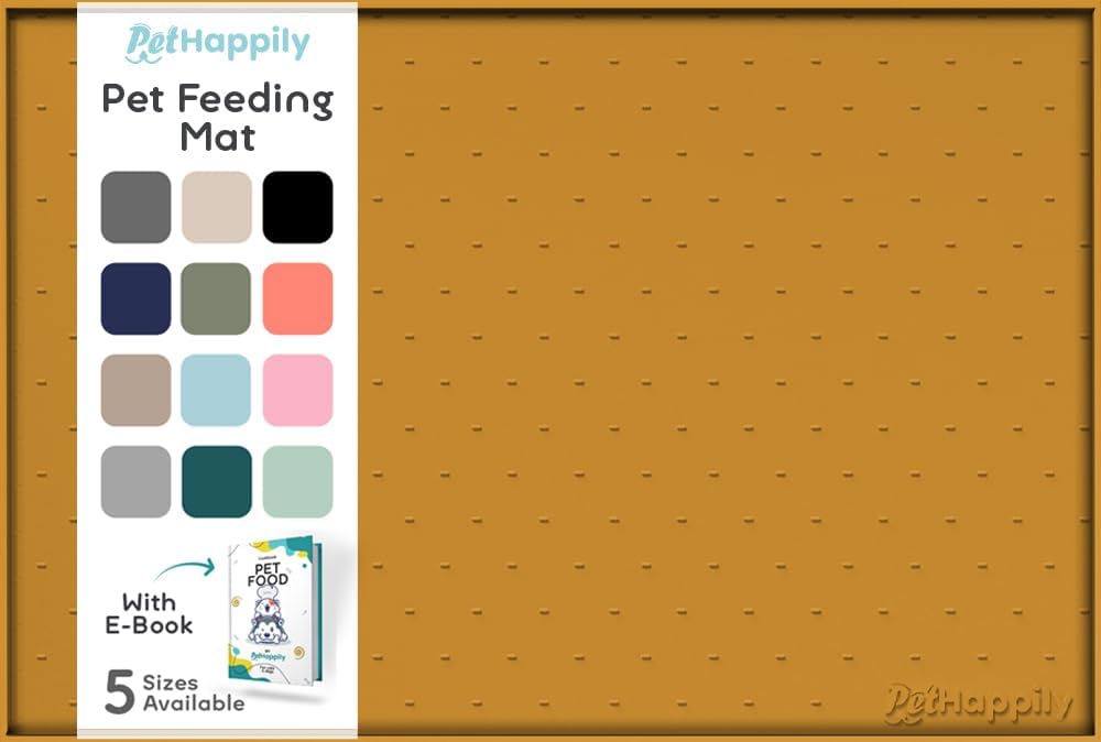 Dog Food Mat - Raised Edges Dogs Mat for Food and Water Prevent Spill, Waterproof Cat Food Mats Protect Floors, Easy Clean Dog Bowl Mats for Food and Water, Silicone Pet Food Tray