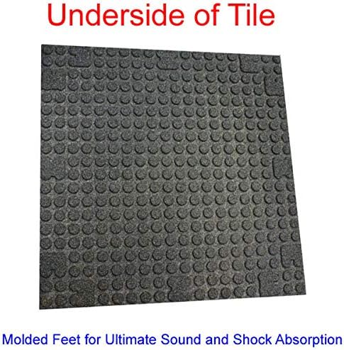 American Floor Mats - Extreme Rubber Gym Tiles - 1 Inch Thick Colorful Rubber Mats - Superior Shock and Sound Absorbing - Solid Black - 2' x 2' Single Mat (Covers 4 Sq Ft)