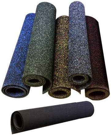 American Floor Mats 1/4in (7mm) Thick 10% Green 4' x 30' Heavy Duty Rubber Rolls, Protective Exercise Mats, Home Gym Rubber Flooring