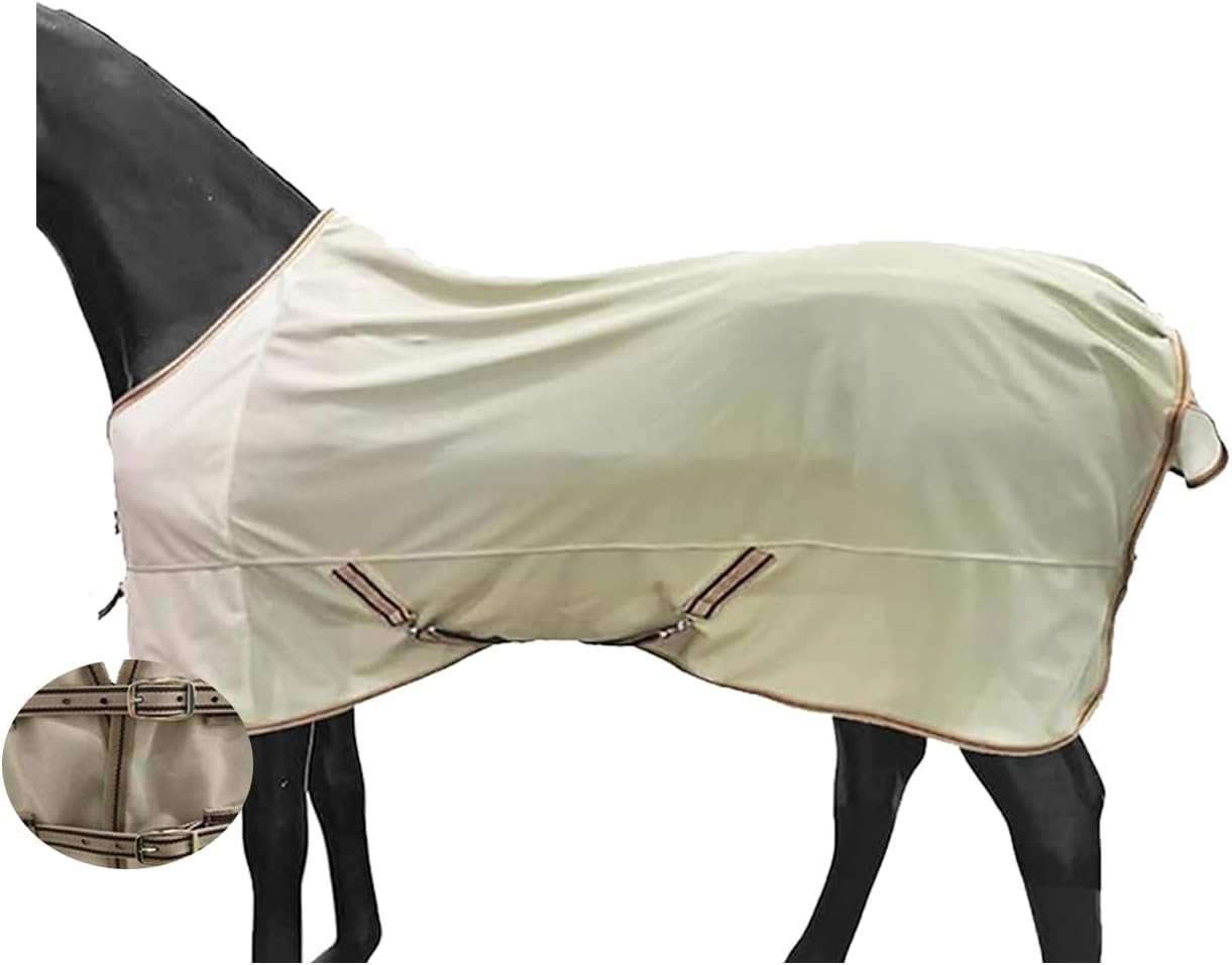 BARN & STABLE Breathable and UV Protective Tear-Resistant Mesh Horse Fly Sheet Comfy Equine Summer Sheet with Removable Web Leg Straps