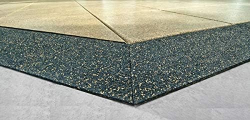 American Extreme Rubber Gym Mats - 1 Inch Thick Colorful Tiles - Superior Shock and Sound Absorbing - 35% Gold/Grey/White 100 Pack (Covers 400 Sq Ft)