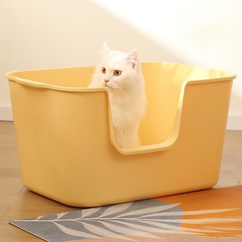Extra Large Kitty Litter Box with High Sides, Anti-Splashing, Tool-Free Assembly, Multi Cat, Jumbo (Grey) 24.60" L x 16.92" W x 12.99" H