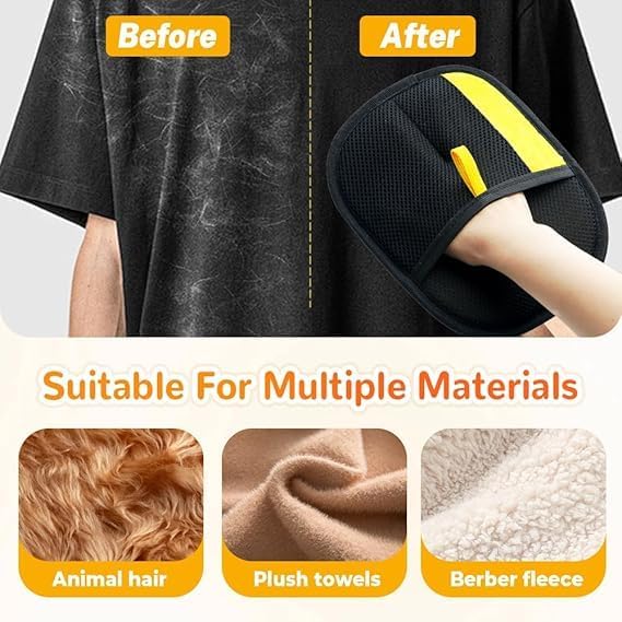 2Pcs Electrostatic Gloves Pet Hair Removal, Pet Hair Remover Glove, Washable Reusable Dogs Cats Hair Gloves for Furniture Bed Sheets Couch Clothes Carpet Car