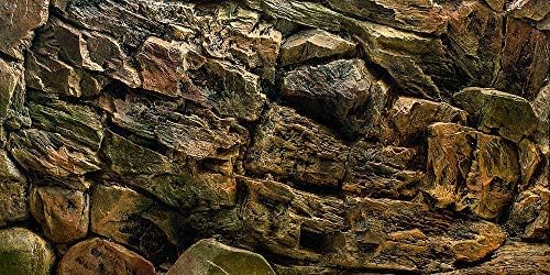 Rock Wall Aquarium Background Poster PVC Fish Tank Decor Landscape 24 36 48 72 (24" x 20"/ 61 x 51cm)