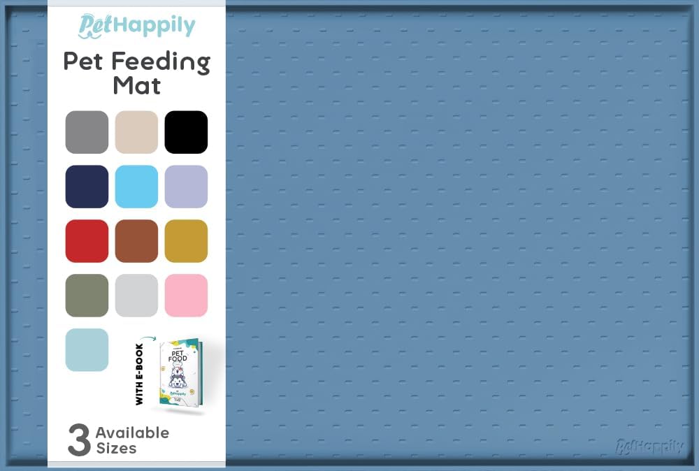 Dog Food Mat - Raised Edges Dogs Mat for Food and Water Prevent Spill, Waterproof Cat Food Mats Protect Floors, Easy Clean Dog Bowl Mats for Food and Water, Silicone Pet Food Tray