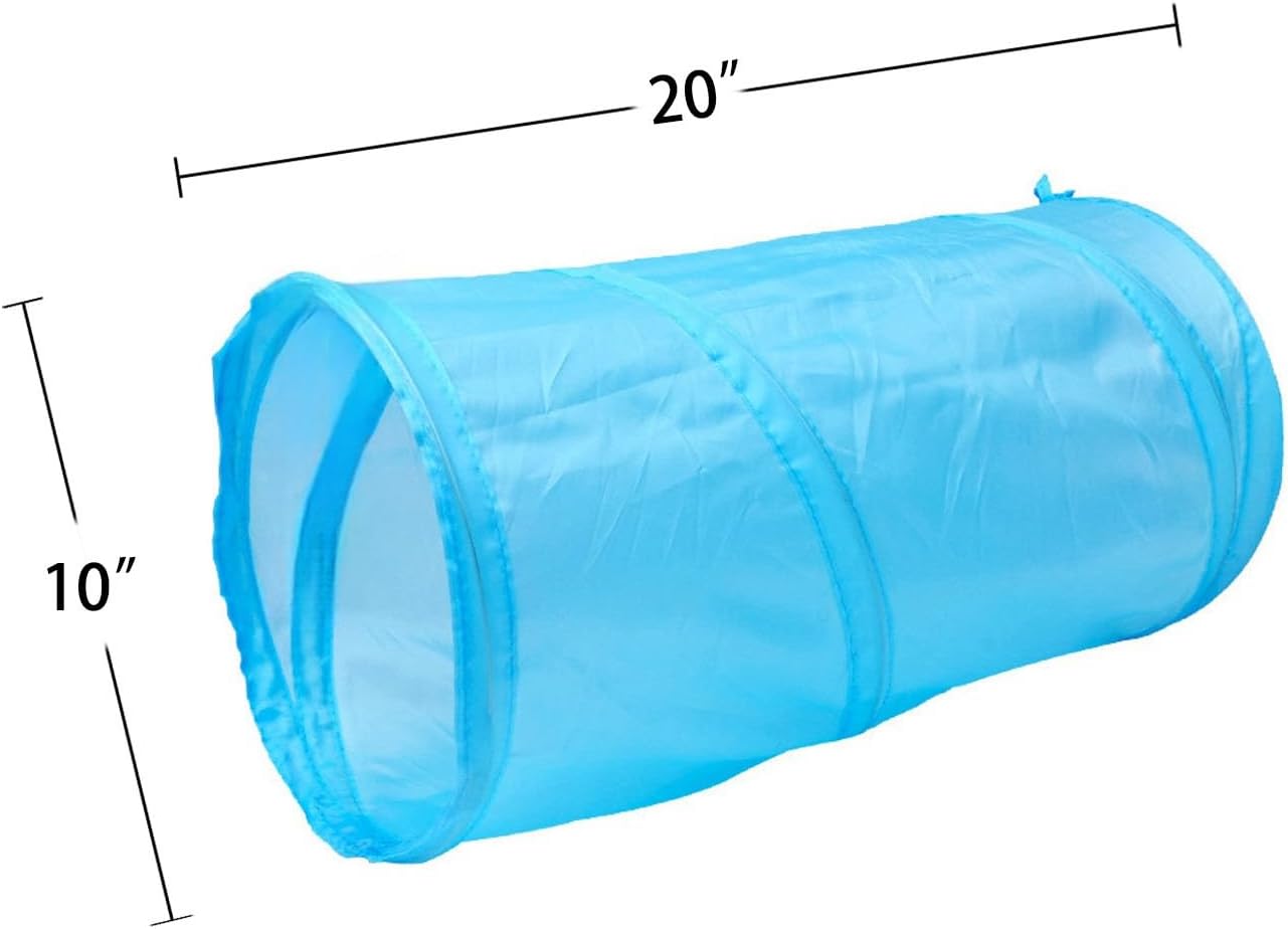iCAGY Foldable Spiral Cat Tunnel - Indoor Toy for Small Cats, Kittens, and Rabbits - Tube for Interactive Play and Outdoor Fun - Pet Toy 20" 3 Pcs （Light Pink, Light Green, Sky Blue）