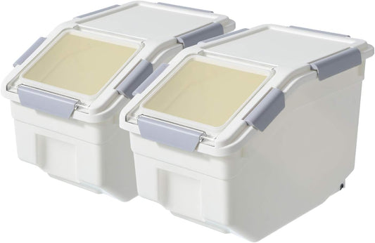 LISM 2 Pack Dog Food Storage Container with Scoop,Large Airtight Pet Dog Food Bin,Container for Dog Treats Rice,Dog Cat Dry Food Bin,Baking Supplies,Flour,Rice,Kitchen Pantry Cereal(10 LB)
