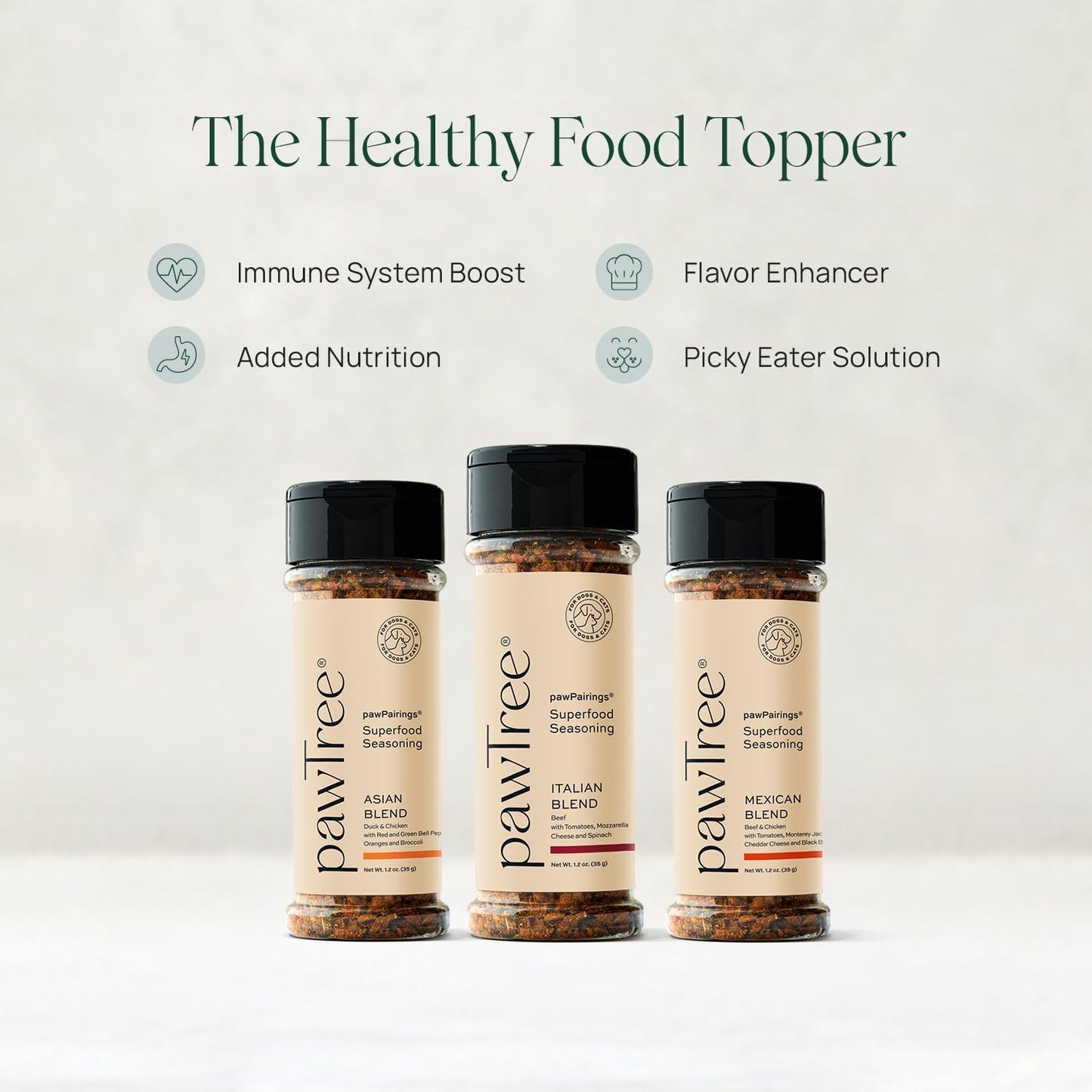 pawTree Food Toppers for Dogs & Cats - Boost Your Pet's Mealtime with These Delicious Pet Food Seasonings - Dry Mixers and Seasonings - Flavor Enhancer for Picky Eaters & Appetite Stimulation
