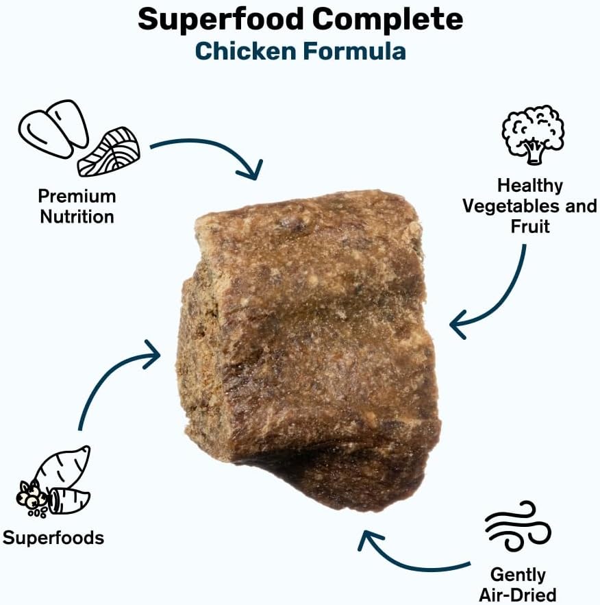 BADLANDS RANCH by Katherine Heigl- Superfood Complete, Air-Dried Adult Dog Food - High Protein, Zero Fillers, Superfood Nutrition (24 Ounce (Pack of 4), Chicken)