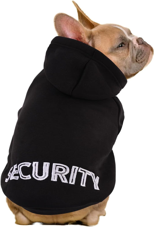 SAWMONG Dog Hoodie,Flannel Pet Hooded Sweater with Hat Puppy Pullover Sweater Shirt,Dog (Security Black,3XL)