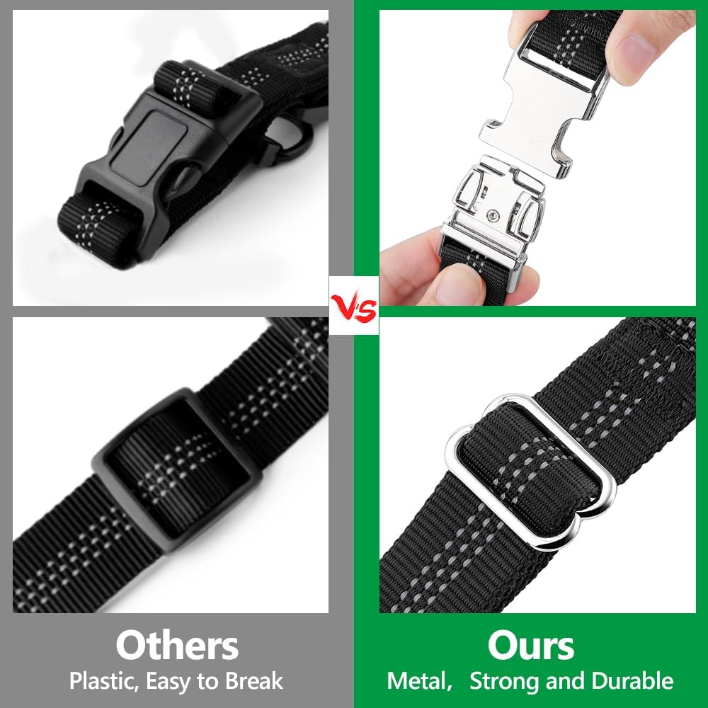 Plutus Pet Dog Seat Belt for Car Headrest, Reflective and Adjustable Restraint with Elastic Bungee for Safety, Vehicle Seatbelt Harness for Small Medium Large Dogs and Cats, Chocolate