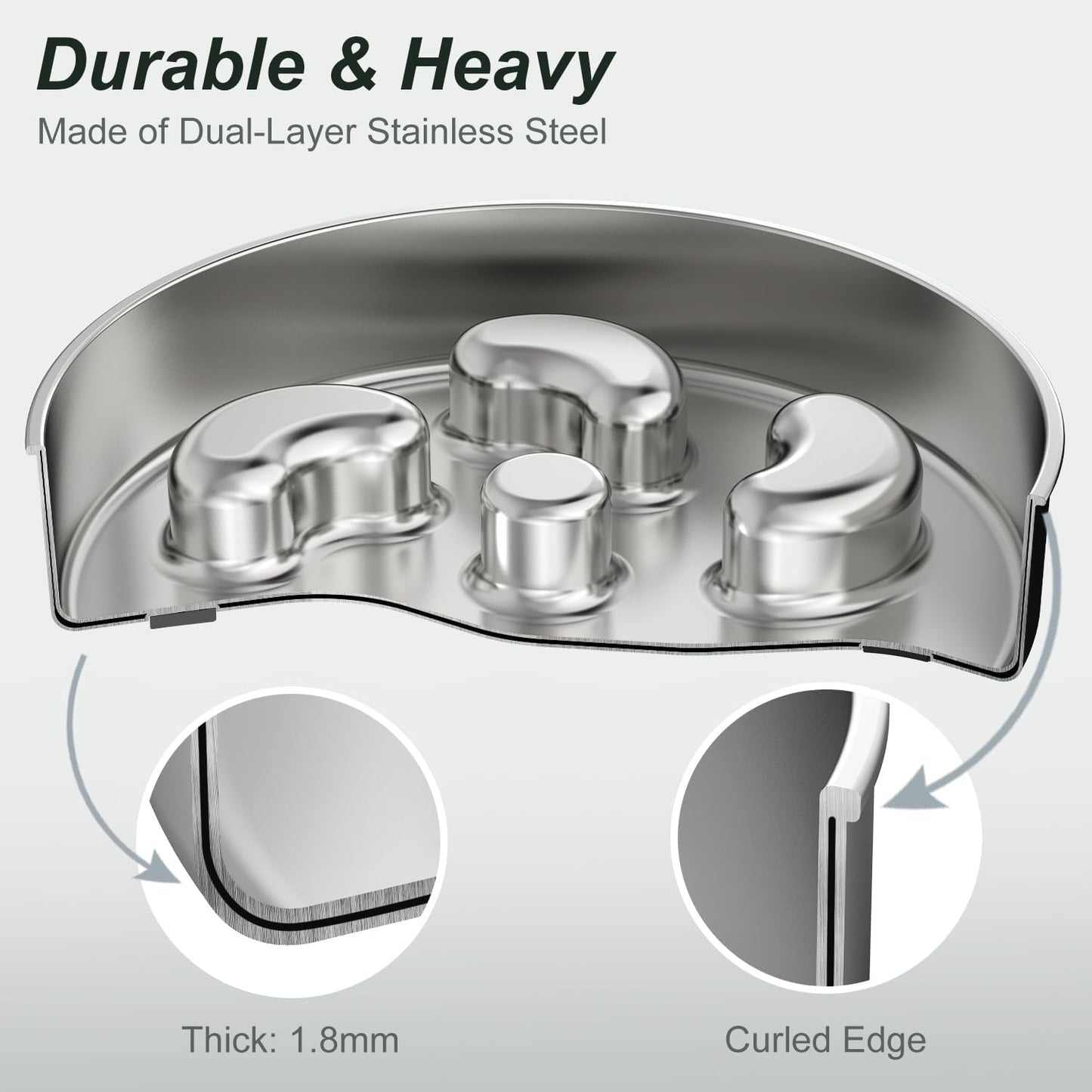 2pcs Slow Feeder Dog Bowls, Double-Layer Stainless Steel, Heavy-Duty with Non-Slip Rubber Base, 2Cups Capacity for Medium Dogs to Slow Down Eating