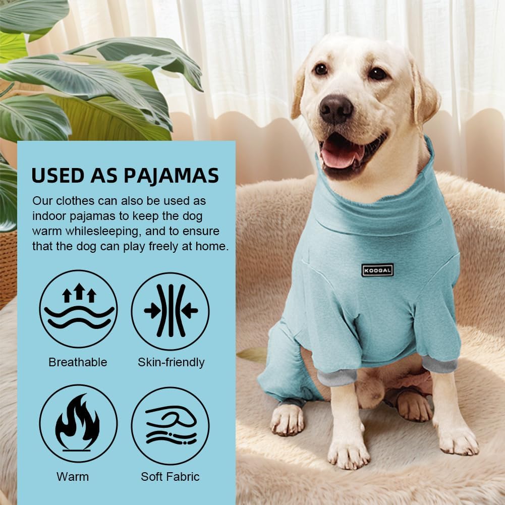 Dog Pyjamas PJS Sweater Clothes and Home Clothing Suitable for Medium to Large Breeds of Dogs, Dog Neutering Suits, Extra-Large Stretch Fabric, Four-Legged Clothes(Thin Blue, 3XL)