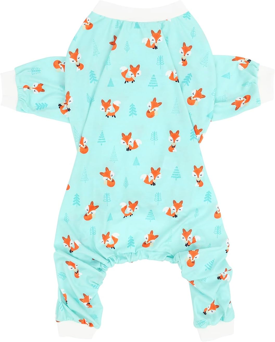 HDE Dog Pajamas One Piece Jammies Jumpsuit Pet Clothes Outfit Stretchy Lightweight Comfy Shirt Pjs for M-3XL Dogs Winter Foxes - M