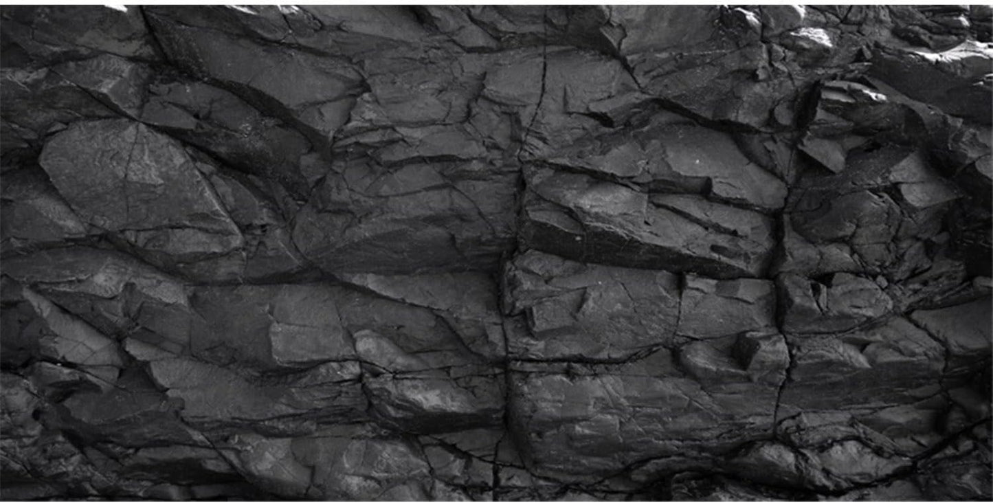 AWERT 72x24 inches Stone Aquarium Background Black Rock Fish Tank Background Rocky Terrarium Background Vinyl