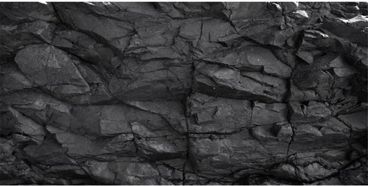 AWERT 36x18 inches Stone Aquarium Background Black Rock Fish Tank Background Rocky Terrarium Background Vinyl