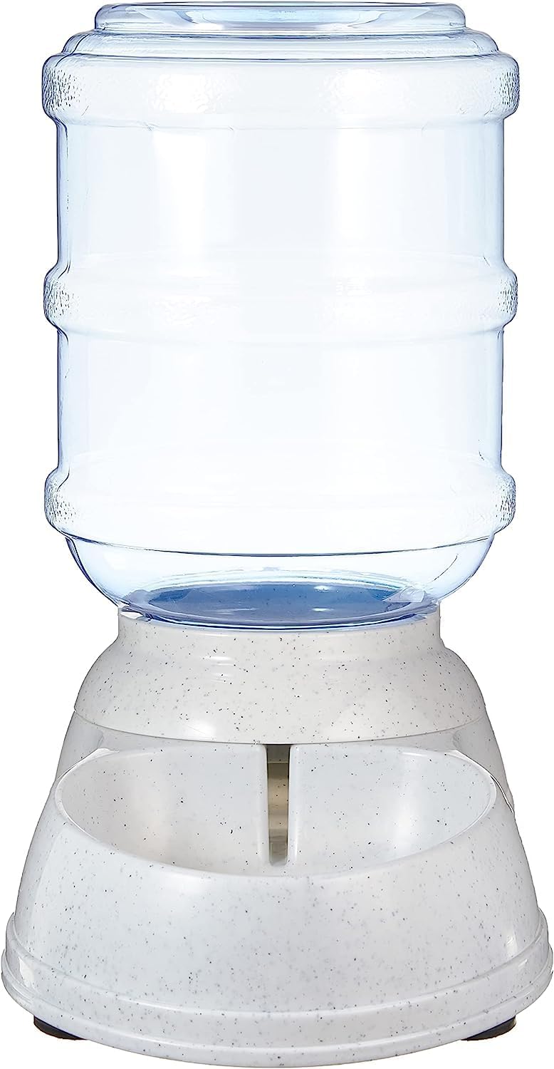 Amazon Basics Gravity Pet Water Dispenser for Cat, Dog, 1 gallon Capacity, Small, Gray