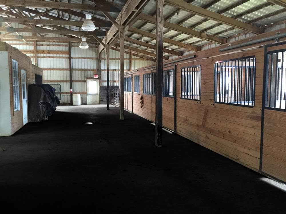 American Floor Mats - Horse/Stable Mats - Heavy Duty Stall Mats - Thick, Durable Rubber Flooring Solid Black 3/8" Thick - 4' x 50' Roll