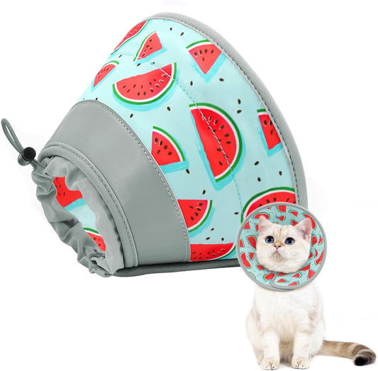 Cat Cone Collar Soft to Stop Licking, Adjustable, Foldable Lightweight Kitten Cones After Surgery Recovery for Cats & Kittens, Cat Cone Alternative (Blue, S)