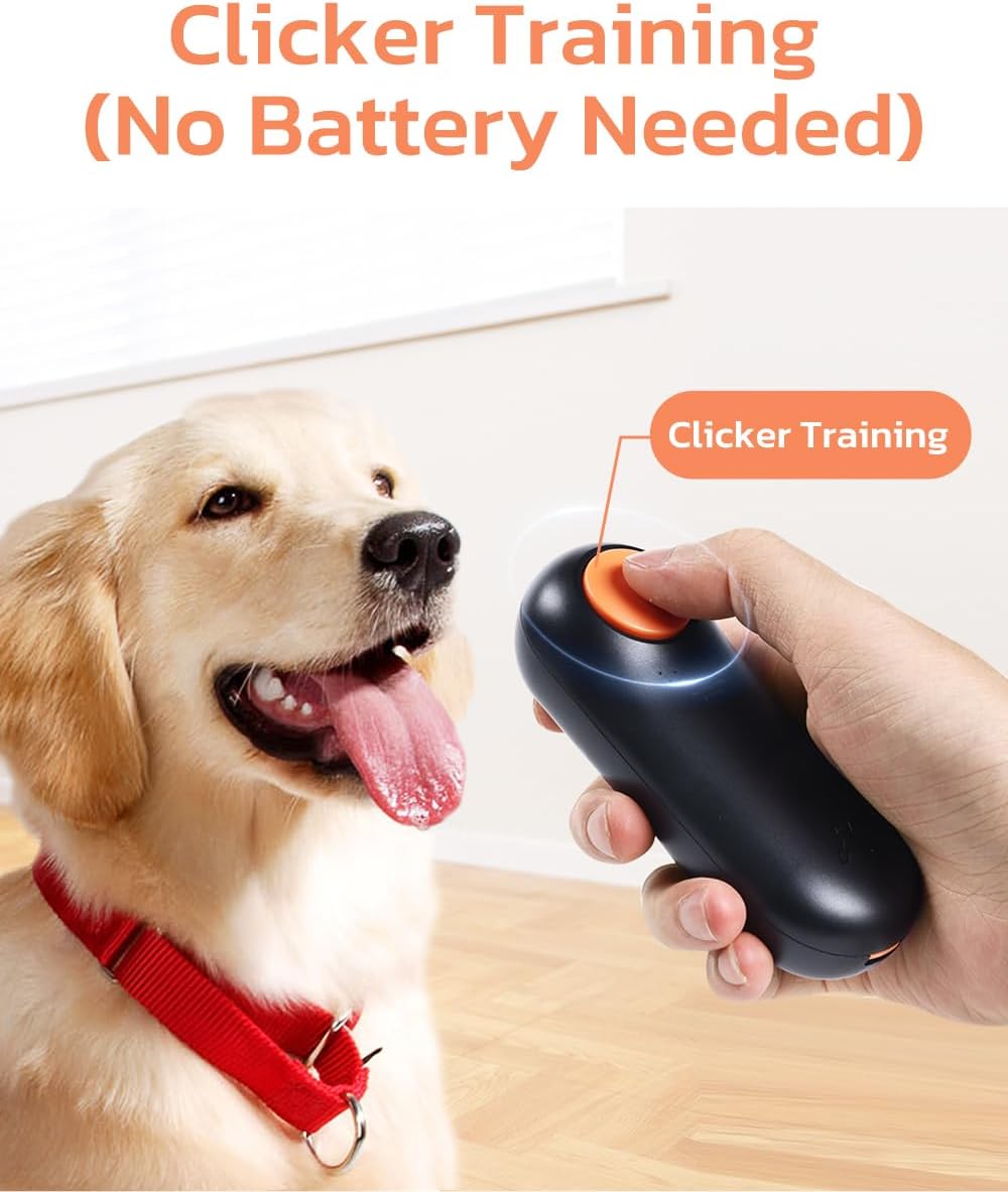 Clink Design Clicker Dog Trainer & Dog Treat Pouch Alternative, Puppy Essentials Dual Use 2 in 1 Dog Clicker for Training - Durable, Light (2.36 oz), Easy to Clean & Handle, Innovative Design, Black