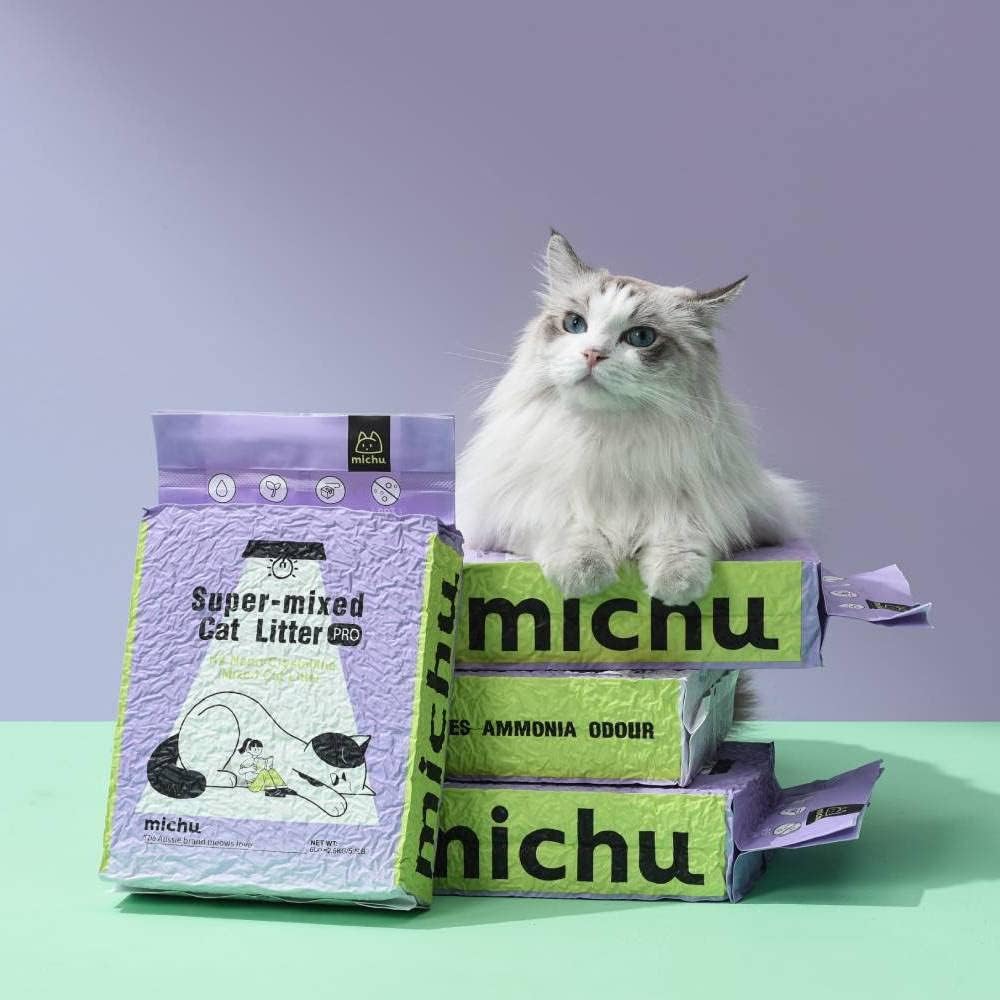Mixed Tofu Cat Litter, Heavy Duty Flushable Kitty Litter, 5.5Lb/88Oz Original 4 Pack