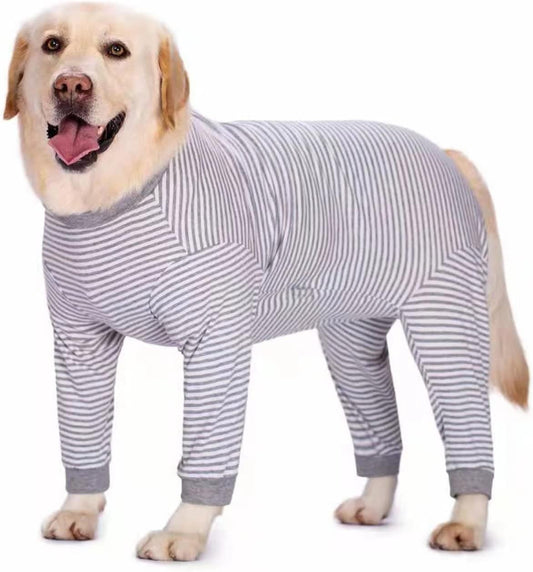 Yeapeeto Dog Onesie Surgery Recovery Suit for Large Medium Bodysuit Dogs Pajamas PJS Full Body for Shedding, Prevent Licking, Wound Protection, Cone Alternative (4X-Large (Pack of 1), Grey)