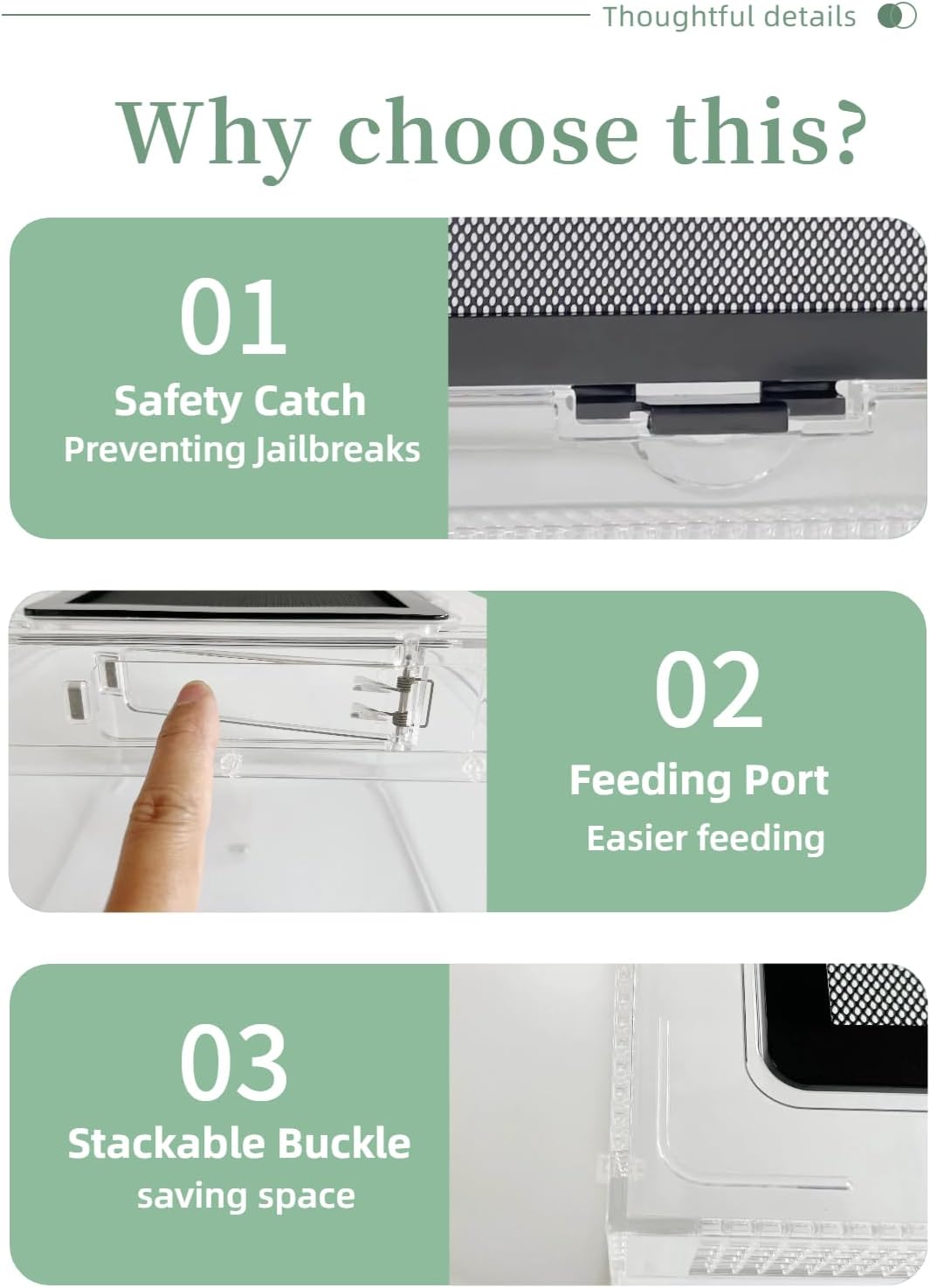 Reptile Terrarium 2025 Upgrade Leopard Gecko Tank Dual use of Water and Land, Stronger, More Durable, More Convenient, Suitable for Gecko, Hermit Crab, Tree Frog, Tarantula,Spiders (Large)