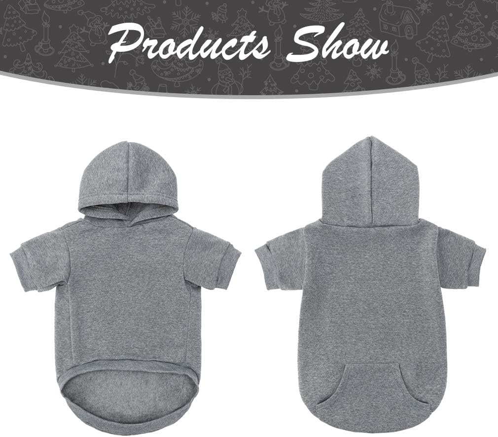 KOOLTAIL Basic Dog Hoodie - Soft and Warm Dog Hoodie Sweater with Leash Hole and Pocket, Dog Winter Coat, Cold Weather Clothes Sweatshirt for Small Medium Large Dogs Puppy Cat Boys Girls Grey M