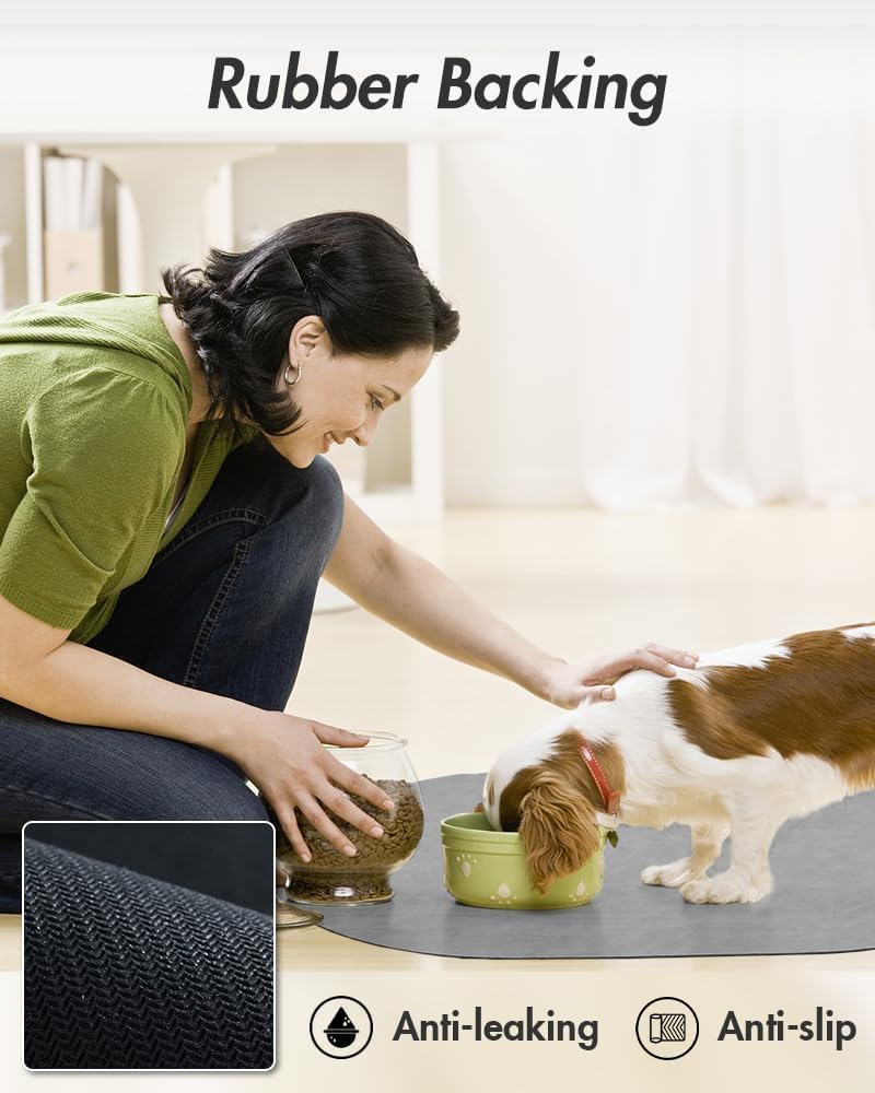Absorbent Dog Food Mat-Dog Mat for Food and Water Bowl, Quick Dry Pet Food Mat, No Stains Cat Feeding mat, Pet Accessories Pet Supplies-Cat Water Bowl Mat for Messy Drinkers