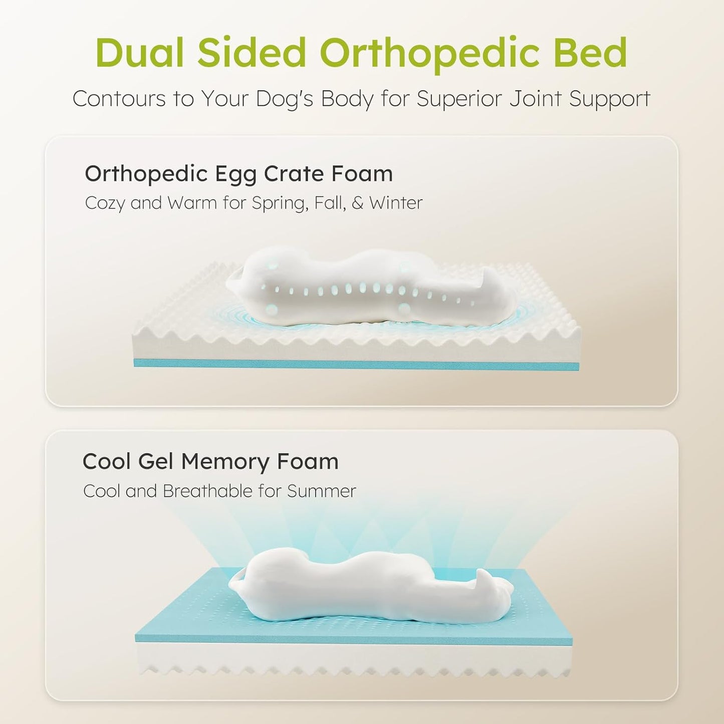 Dog Beds for Large Dogs, Orthopedic Dog Bed with Cooling Gel Memory Foam, Waterproof Large Pet Bed with Removable Washable Cover, 36" Pet Sofa Couch Dutch Velvet with Bone Toy, Dark Gray