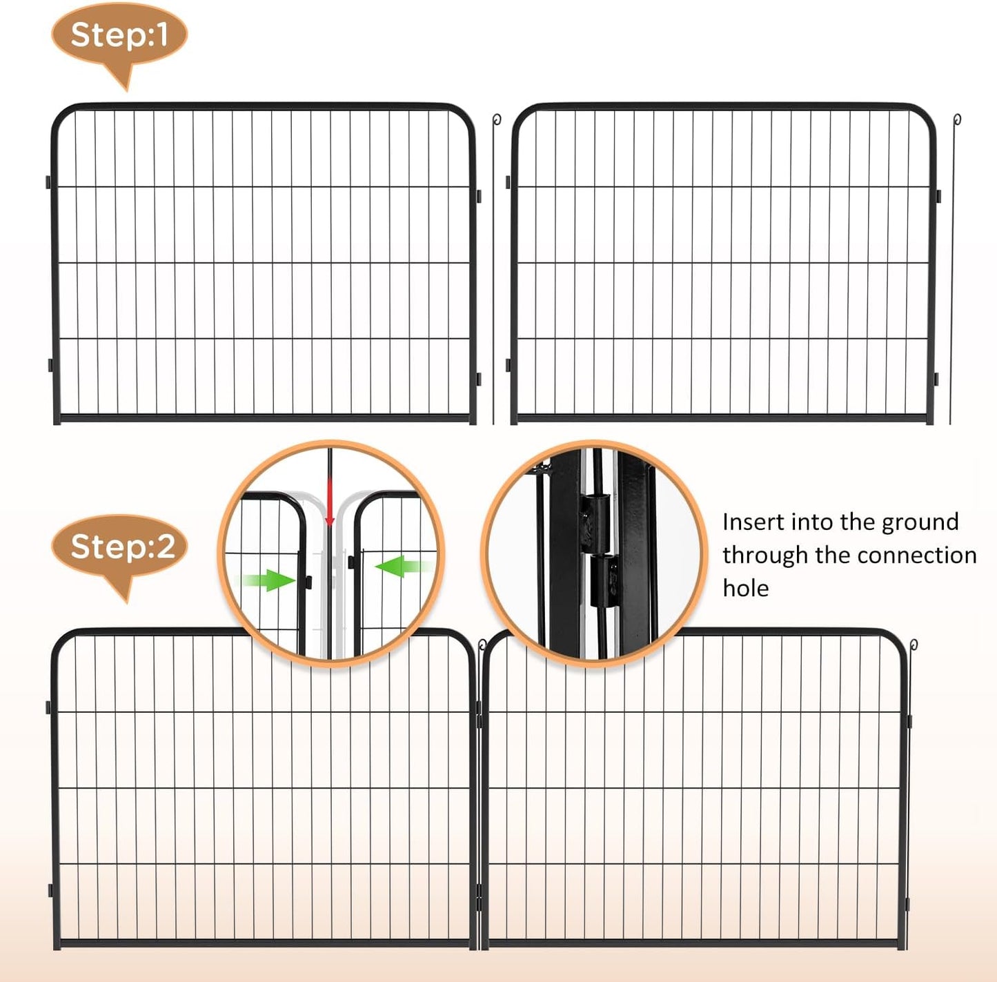 BestPet Dog Playpen Indoor 40 inch 12 Panels Metal Dog Pen Pet Dog Fence Outdoor Exercise Pen with Doors,Pet Puppy Playpen for RV Camping Yard, Black