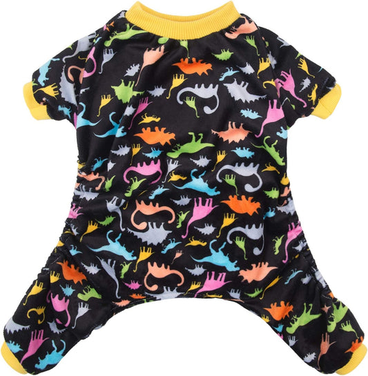 CuteBone Dog Halloween Pajamas Puppy Onesies Small Dogs Soft Pjs Coat Cat Apparel Comfy Pet Christmas Clothes Outfit Doggie Bodysuit P26M