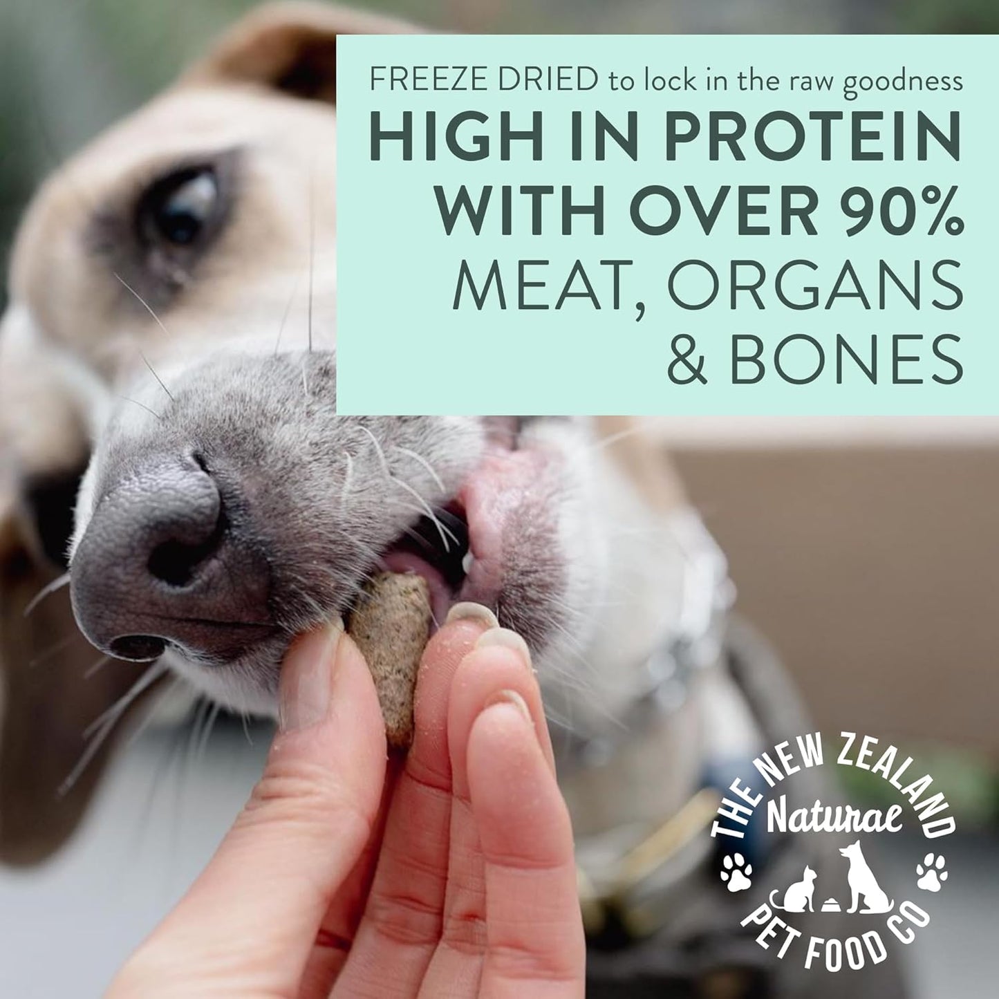 WOOF Wild Goat Freeze Dried Raw Dog Food, Mixer, or Topper, or Treat - High Protein, Natural, Limited Ingredient Recipe 9.9oz