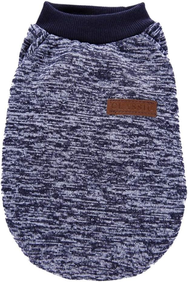 Jecikelon Dog Clothes Dogs Sweater Soft Puppies Clothing Winter Puppy Sweaters Warm Outfit for Dogs Small XXS XS Cat Apparel (Navy Blue, XS)