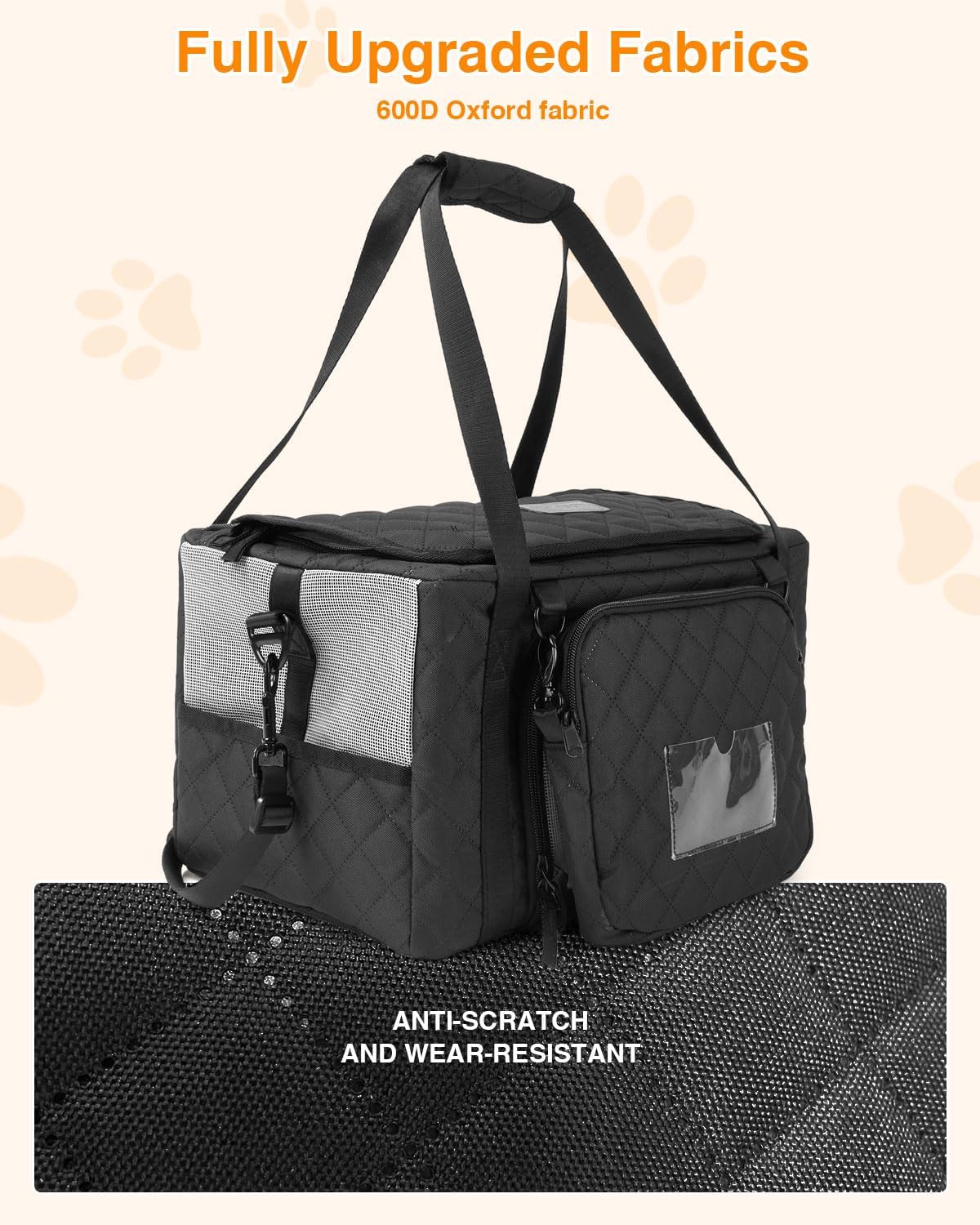 PETUX Small Cat Carrier - Pet Carrier Airline Approved for Kitten Under 10 lb - Escape-Proof, Foldable & Portable Cat Carriers for Travel, Vet Visits with Removable Bag, Safety Buckle ＆ Leash - Grey