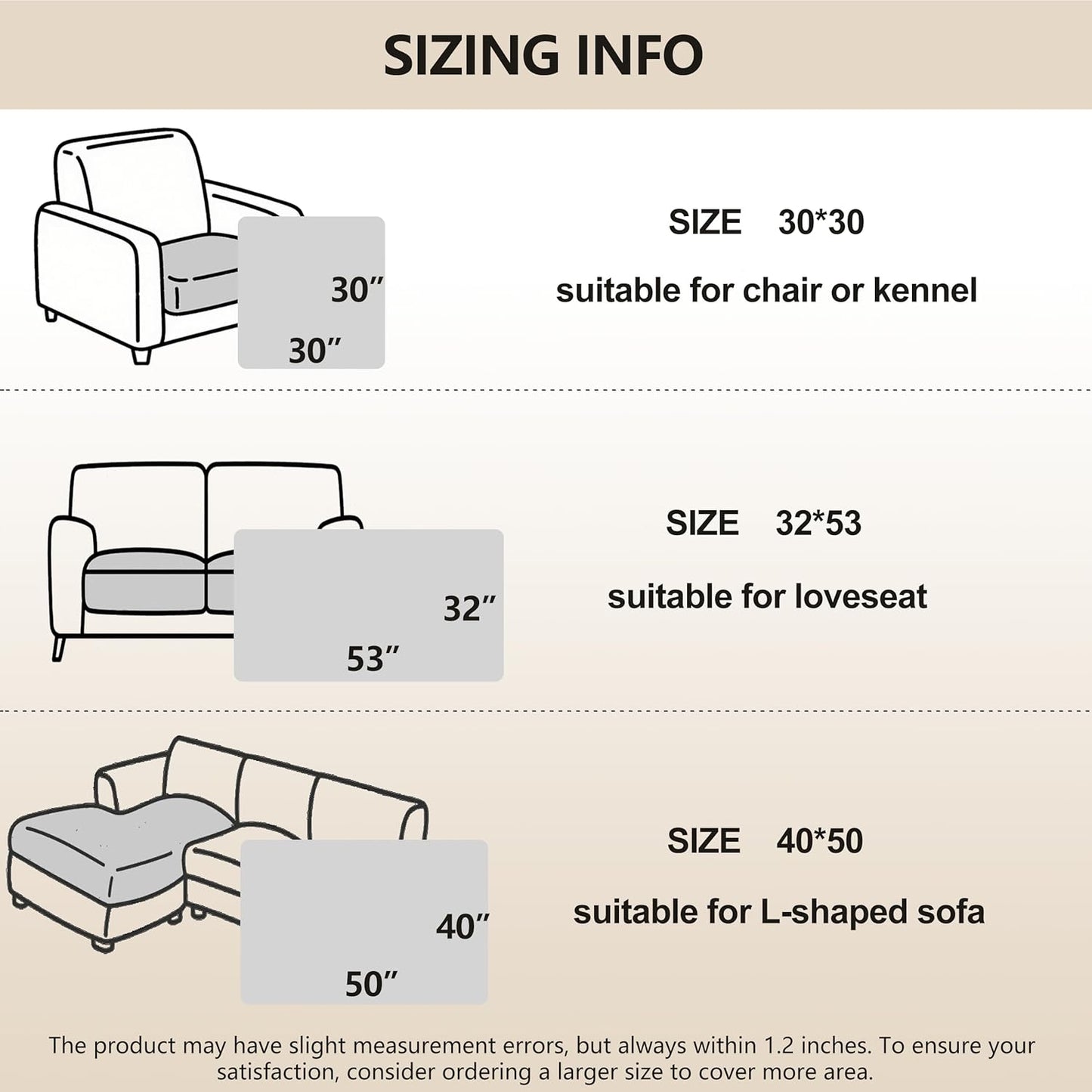 gogobunny 100% Double-Sided Waterproof Dog Bed Cover Pet Blanket Sofa Couch Furniture Protector for Puppy Large Dog Cat, Reversible (30x30 Inch (Pack of 1), Dark Beige/Light Beige)