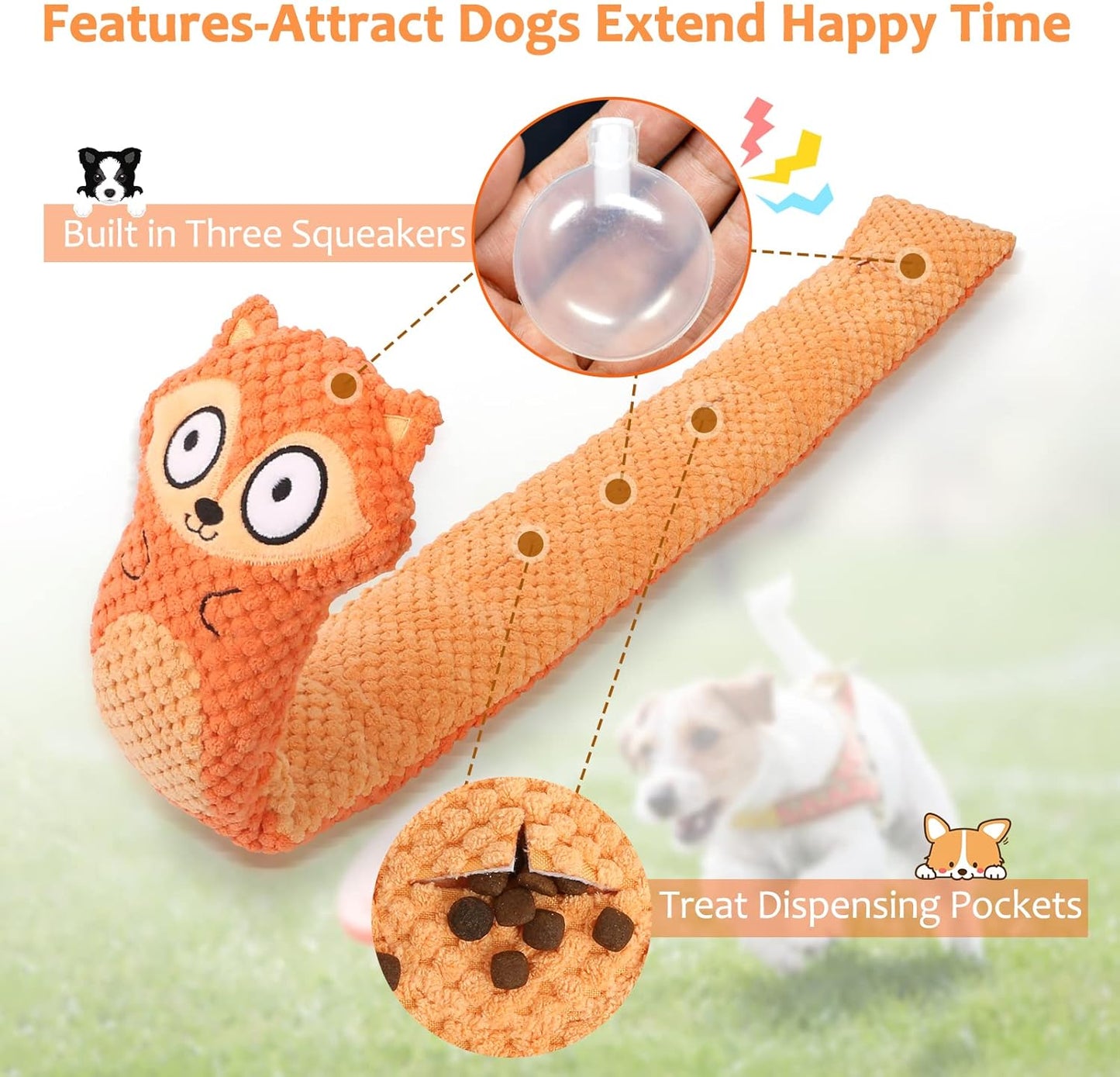 Squeak Dog Puzzle Toys IQ Training, Snuffle Toys Foraging Instinct Puppy Toys